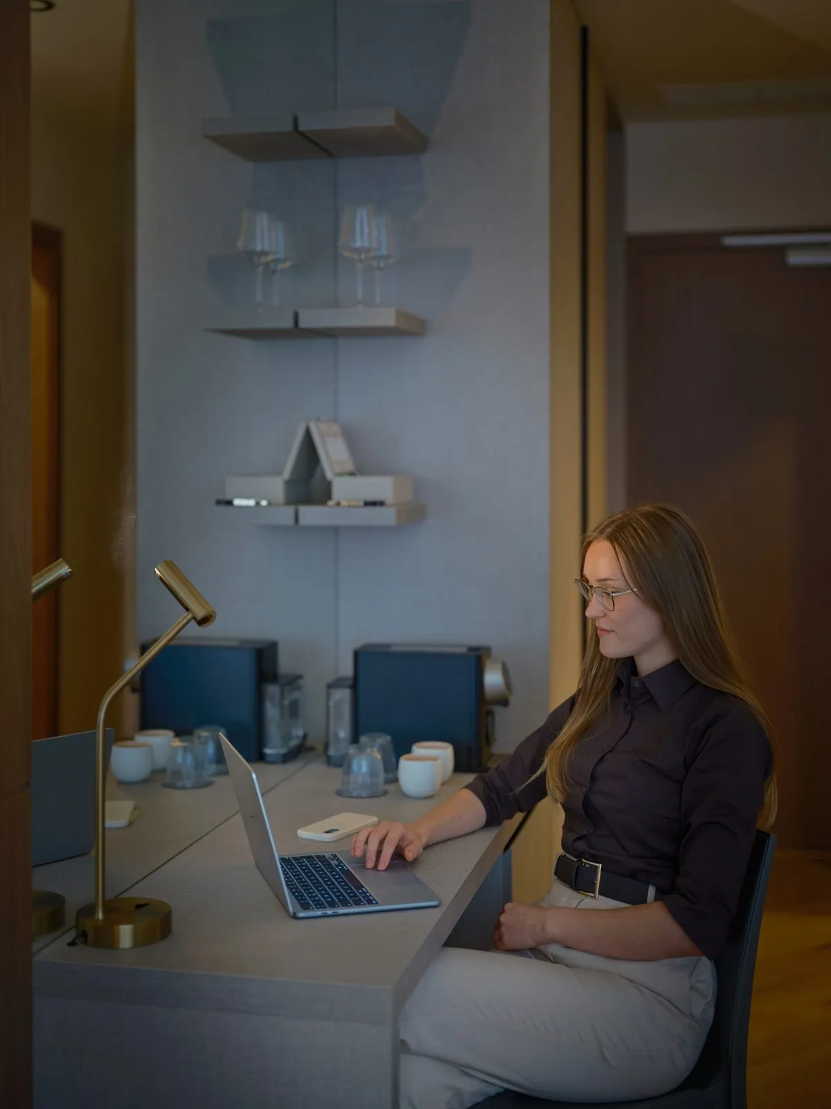 Guest working in a room – The Benedict Boutique Hotel