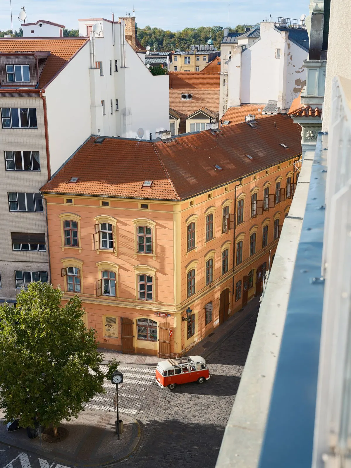 View down to the street – The Benedict Boutique Hotel